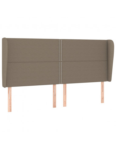 Testiera ad Orecchio Tortora 183x23x118/128 cm in Tessuto