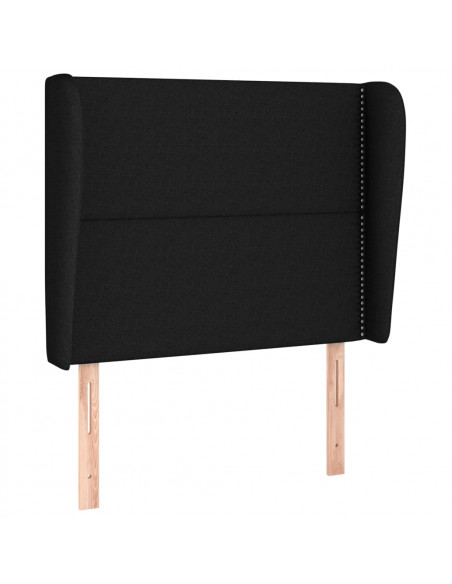 Testiera ad Orecchio Nera 103x23x118/128 cm in Tessuto