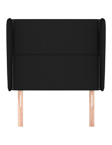 Testiera ad Orecchio Nera 103x23x118/128 cm in Tessuto