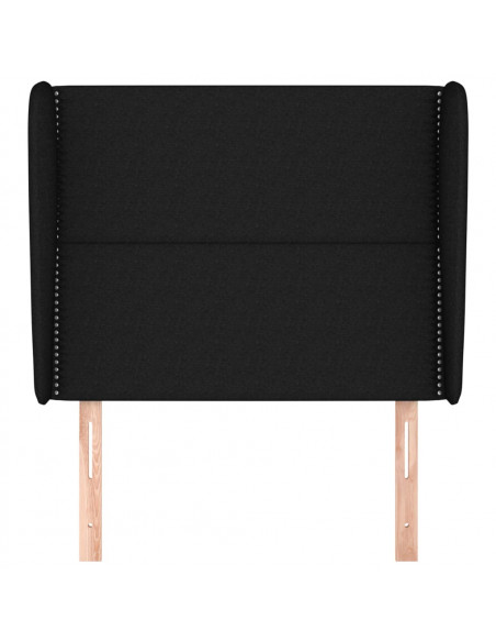 Testiera ad Orecchio Nera 103x23x118/128 cm in Tessuto