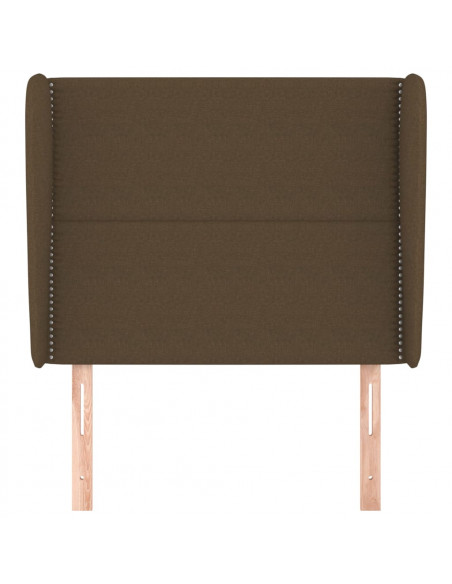 Testiera ad Orecchio Marrone Scuro 83x23x118/128 cm in Tessuto
