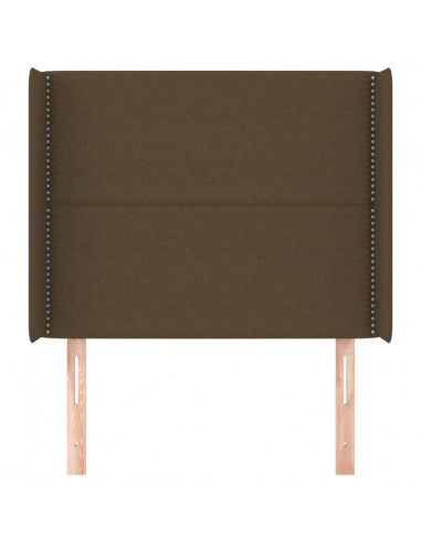 Testiera ad Orecchio Marrone Scuro 93x16x118/128 cm in Tessuto