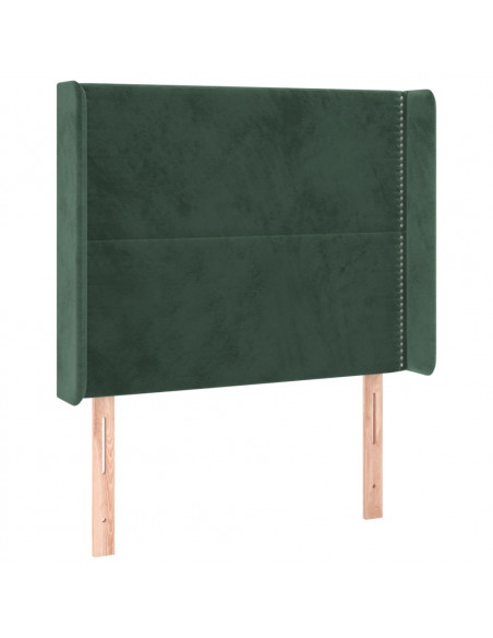 Testiera ad Orecchio Verde Scuro 83x16x118/128 cm in Velluto