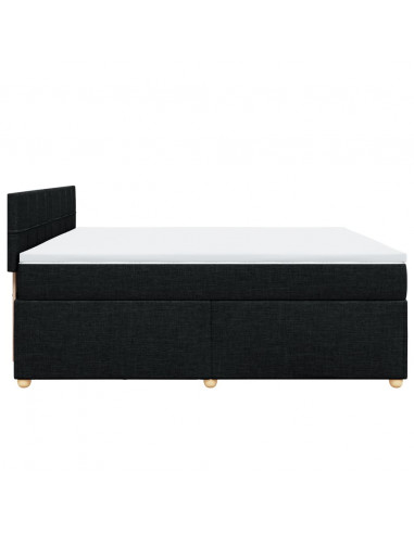 Giroletto a Molle con Materasso Nero 200x200 cm in Tessuto