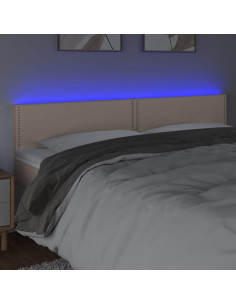 Testiera Cappuccino a LED 160x5x78/88 cm in Similpelle 2