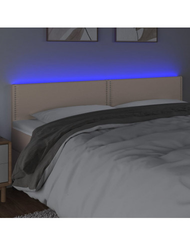 Testiera Cappuccino a LED 160x5x78/88 cm in Similpelle