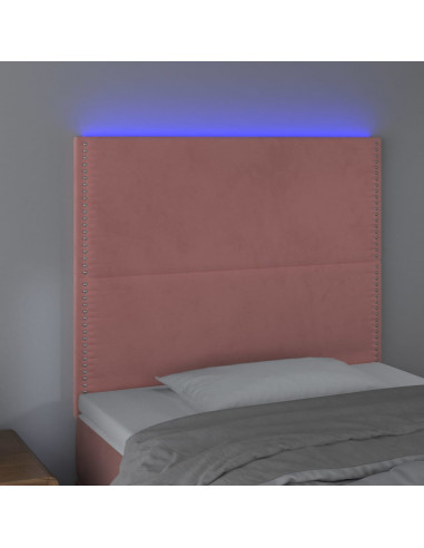 Testiera a LED Rosa 80x5x118/128 cm in Velluto
