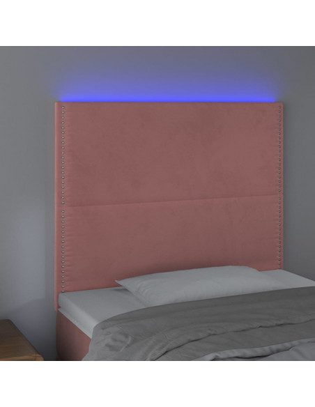 Testiera a LED Rosa 80x5x118/128 cm in Velluto