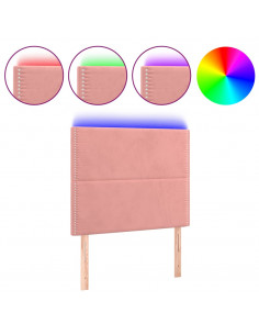 Testiera a LED Rosa 100x5x118/128 cm in Velluto 2