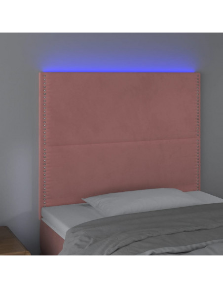 Testiera a LED Rosa 100x5x118/128 cm in Velluto