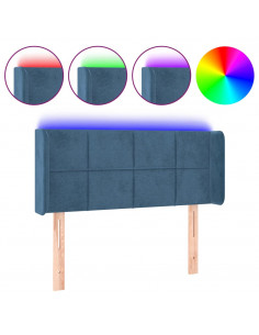 Testiera a LED Blu Scuro 83x16x78/88 cm in Velluto 2