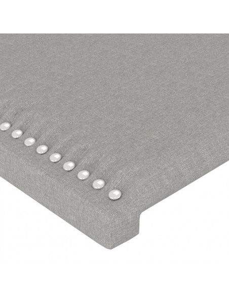 Testiera a LED Grigio Chiaro 93x16x118/128 cm in Tessuto