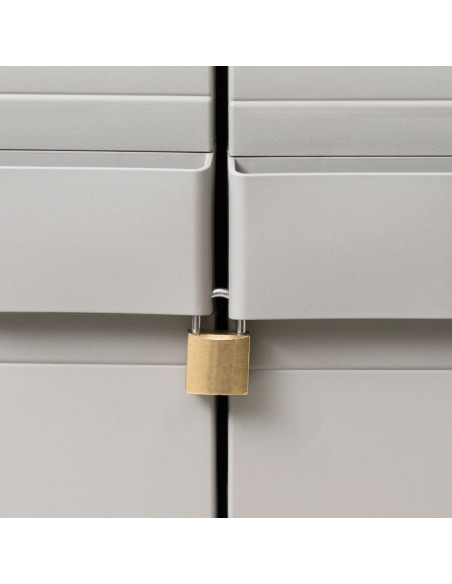 Armadietto da Giardino a 4 Ripiani Nero e Grigio