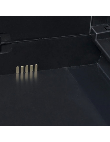 Armadietto da Giardino a 4 Ripiani Nero e Grigio