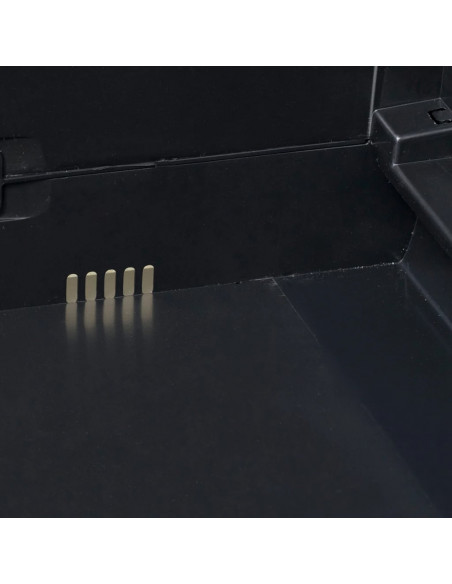 Armadietto da Giardino a 4 Ripiani Nero e Grigio