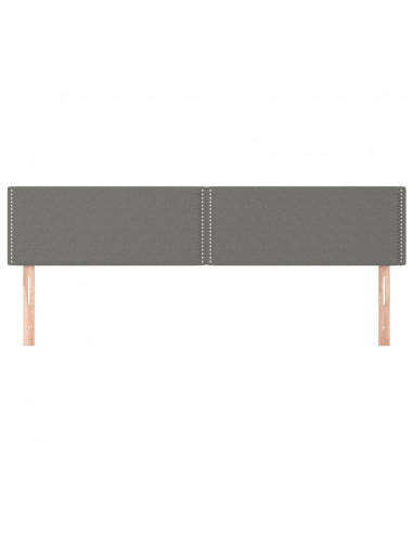 Testiera 2 pz Grigio Scuro 90x5x78/88 cm in Tessuto