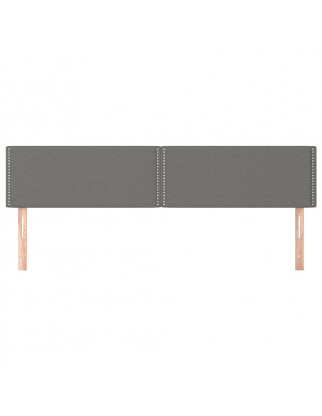 Testiera 2 pz Grigio Scuro 90x5x78/88 cm in Tessuto