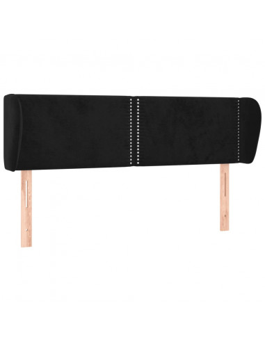 Testiera ad Orecchio Nera 147x23x78/88 cm in Velluto