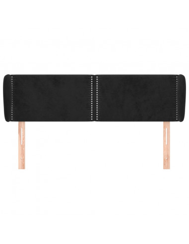 Testiera ad Orecchio Nera 147x23x78/88 cm in Velluto