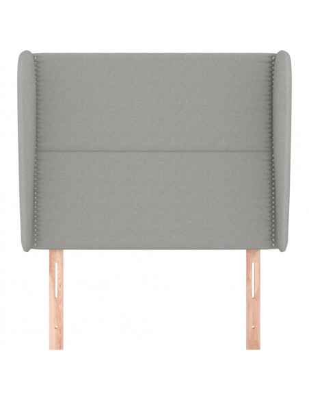 Testiera ad Orecchio Grigio Chiaro 83x23x118/128 cm in Tessuto