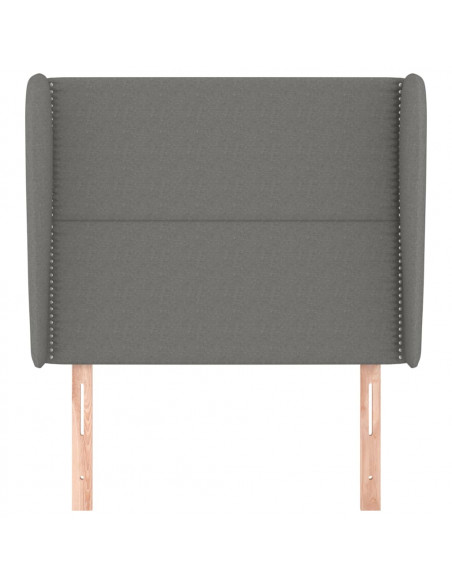 Testiera ad Orecchio Grigio Scuro 93x23x118/128 cm in Tessuto