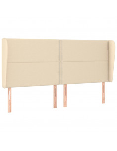 Testiera ad Orecchio Crema 183x23x118/128 cm in Tessuto 2