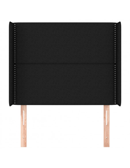 Testiera ad Orecchio Nera 103x16x118/128 cm in Tessuto