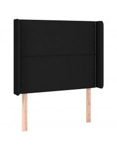 Testiera ad Orecchio Nera 93x16x118/128 cm in Tessuto 2