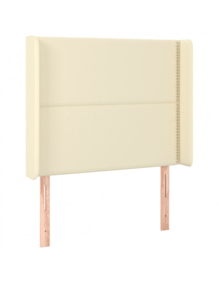 Testiera ad Orecchio Crema 83x16x118/128 cm in Similpelle