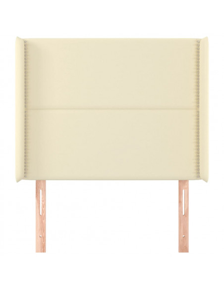Testiera ad Orecchio Crema 83x16x118/128 cm in Similpelle
