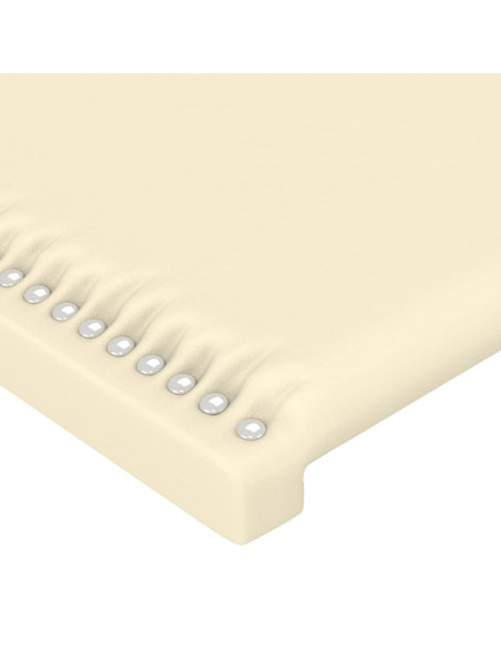 Testiera ad Orecchio Crema 83x16x118/128 cm in Similpelle