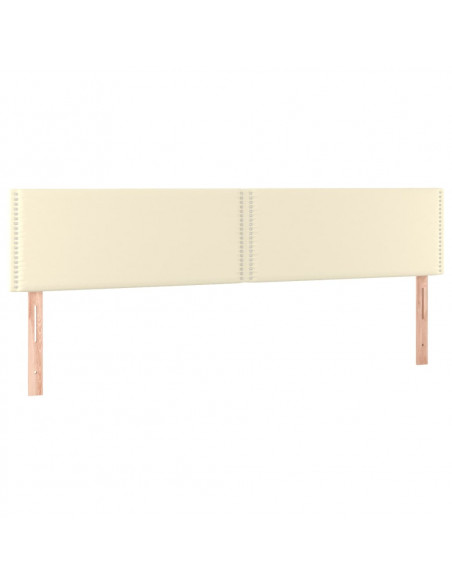 Testiera Crema a LED 160x5x78/88 cm in Similpelle