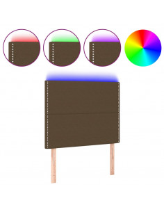 Testiera a LED Marrone Scuro 80x5x118/128 cm in Tessuto 2