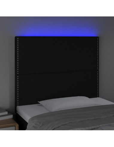 Testiera a LED nero 90x5x118/128 cm in Tessuto