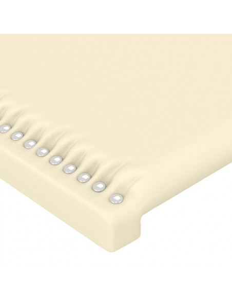 Testiera a LED Crema 80x5x118/128 cm in Similpelle