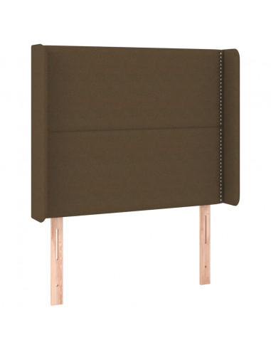 Testiera a LED Marrone Scuro 93x16x118/128 cm in Tessuto