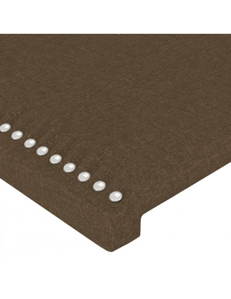Testiera a LED Marrone Scuro 93x16x118/128 cm in Tessuto