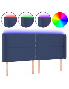 Testiera a LED Blu 183x16x118/128 cm in Tessuto 2