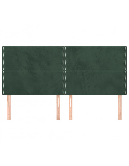 Testiera 4 pz Verde Scuro 80x5x78/88 cm in Velluto