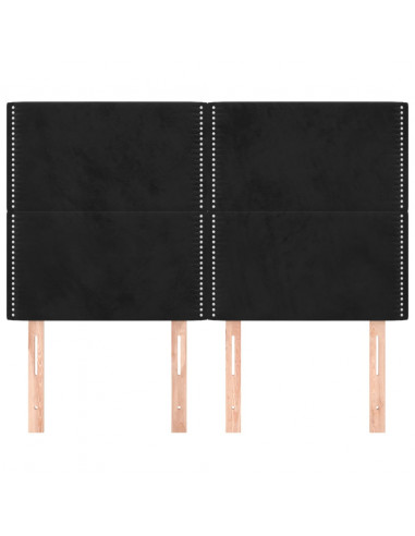 Testiere 4 pz Nere 72x5x78/88 cm in Velluto