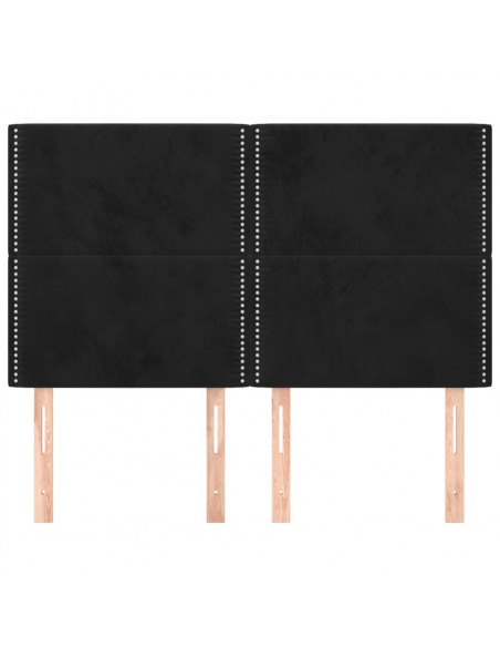 Testiere 4 pz Nere 72x5x78/88 cm in Velluto