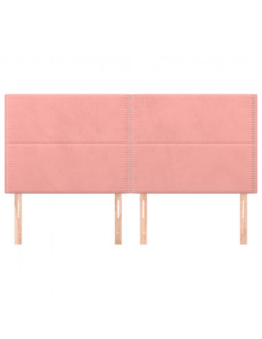 Testiere 4 pz Rosa 100x5x78/88 cm in Velluto