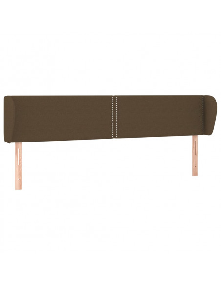 Testiera ad Orecchio Marrone Scuro 163x23x78/88 cm in Tessuto