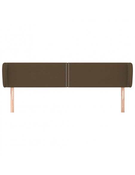 Testiera ad Orecchio Marrone Scuro 163x23x78/88 cm in Tessuto