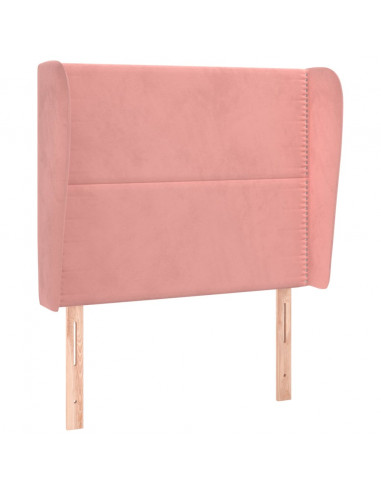 Testiera ad Orecchio Rosa 83x23x118/128 cm in Velluto