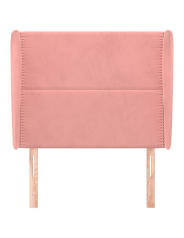 Testiera ad Orecchio Rosa 83x23x118/128 cm in Velluto