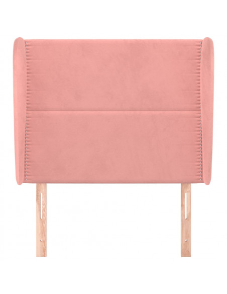Testiera ad Orecchio Rosa 83x23x118/128 cm in Velluto