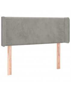 Testiera ad Orecchio Grigio Chiaro 103x16x78/88 cm in Velluto 2