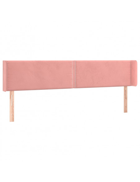 Testiera ad Orecchio Rosa 163x16x78/88 cm in Velluto