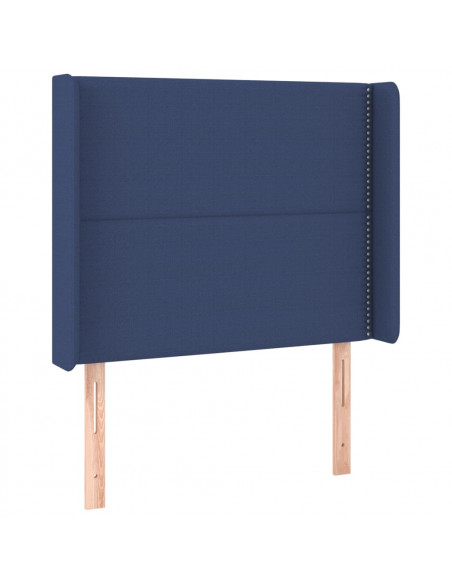 Testiera ad Orecchio Blu 93x16x118/128 cm in Tessuto